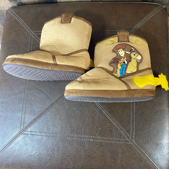 Disney Pixar Toy Story Woody Cowboy Plush Boot Slippers Costume Fun 9-10 Boys - Picture 7 of 15
